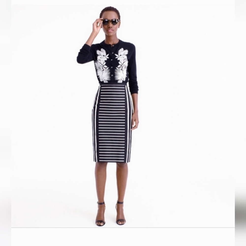 J. Crew Mixed Striped Pencil Skirt